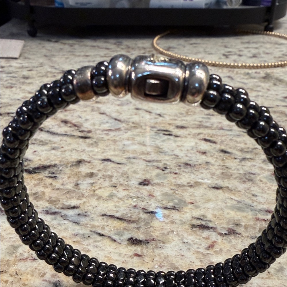 LAGOS Elegant Black and Silver Beaded Bracelet